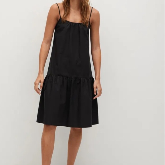 Mango Dresses & Skirts - MANGO Black Frill Cotton Dress Preppy